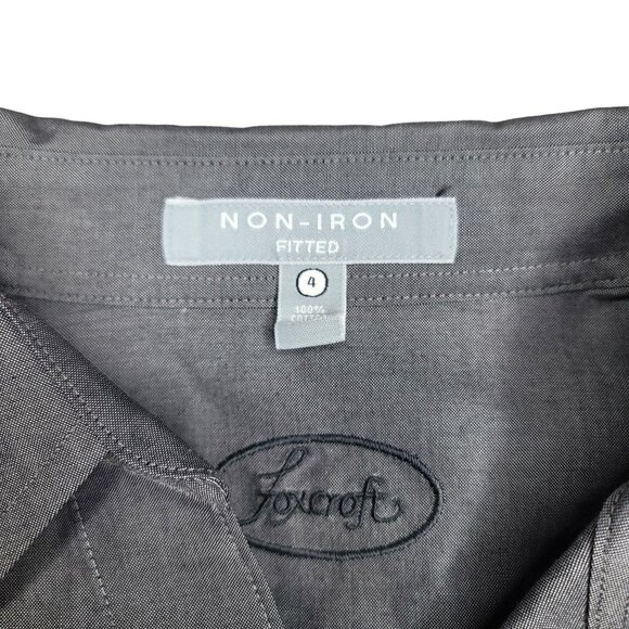 Foxcroft Non-Iron Fitted Women's Shirt Size 4 Gray 100% Cotton business casual - Picture 4 of 4